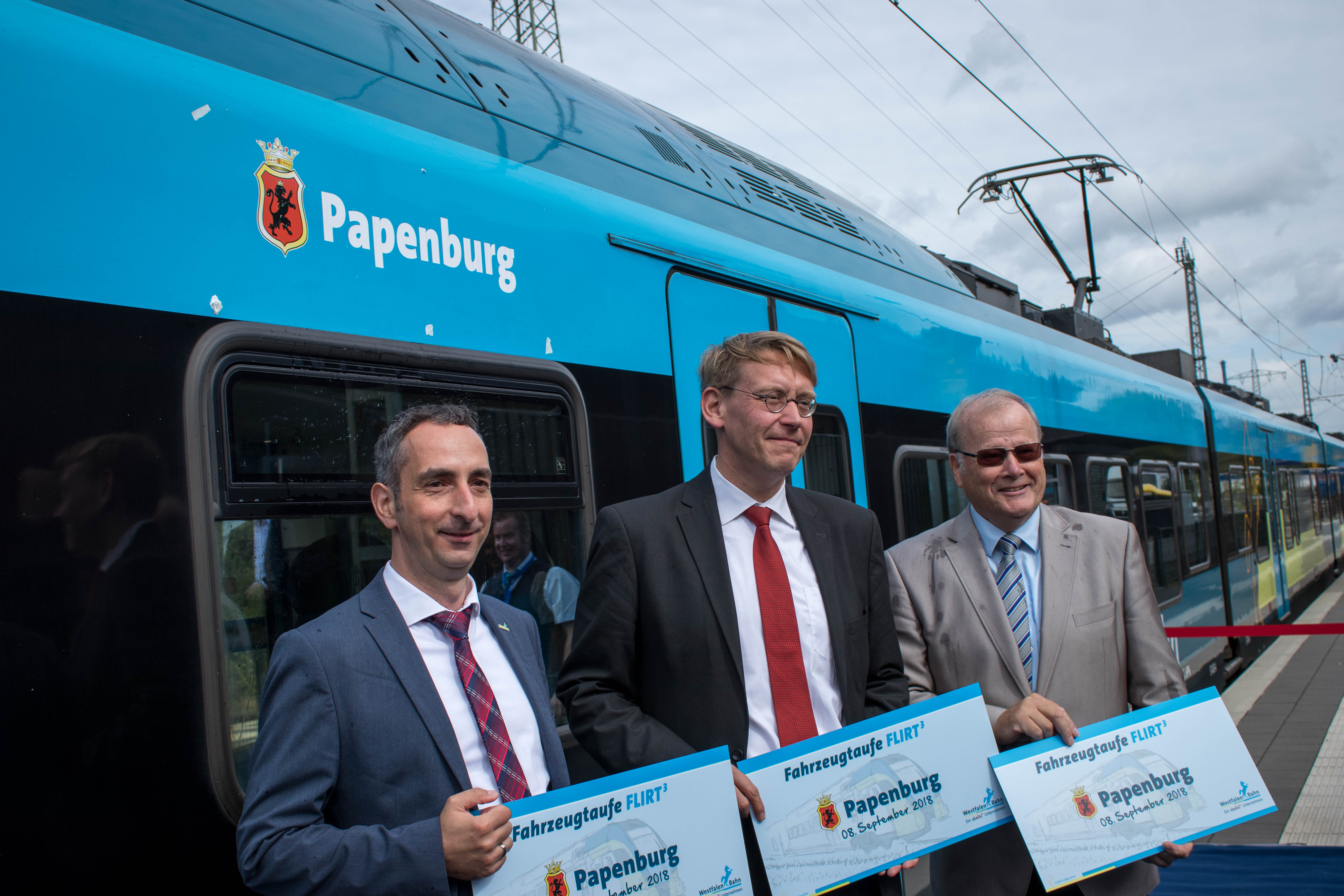 WestfalenBahn tauft Zug auf den Namen Papenburg