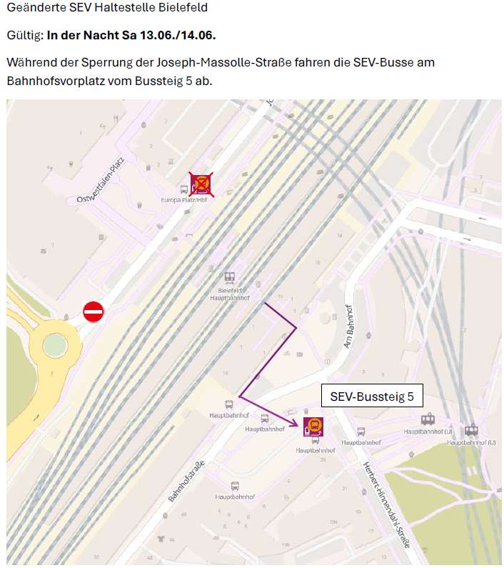 Karte zur SEV Joseph-Massolle-Straße